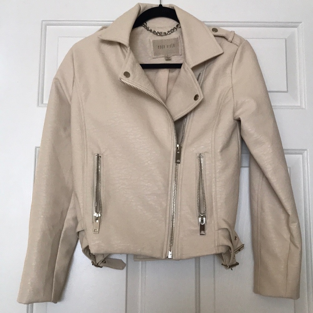 Cream leather jacket